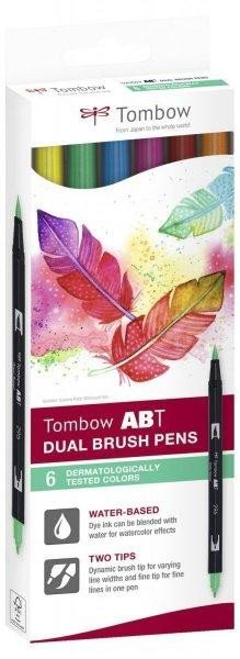 Levně Tombow ABT Dual Pen Brush Sada oboustranných štětcových fixů - Dermatologicaly 6 ks
