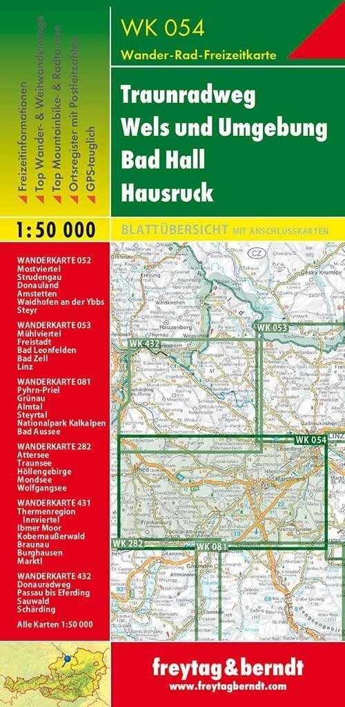 WK 054 Traunradweg - Wels a okolí - Bad Hall - Hausruck 1:50 000 / turistická mapa