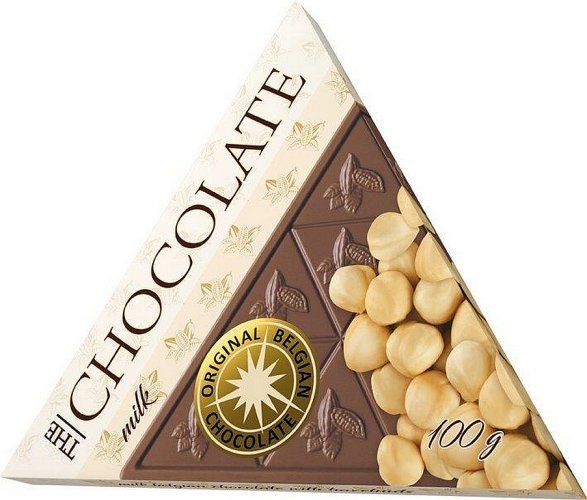 Levně Mléčná trojúhelníková čokoláda s ořechy (100g)