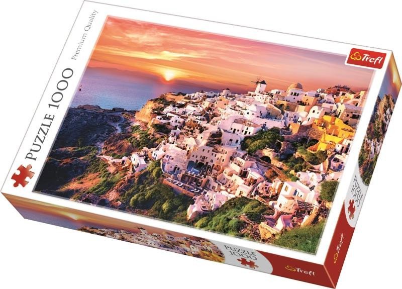 Levně Puzzle Západ slunce nad Santorini, Řecko 1000 dílků