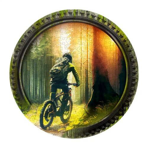 Levně Dřevěné puzzle Biker v lese 250 dílků EKO