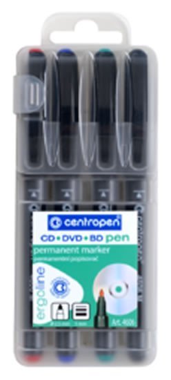 Levně Centropen popisovač 4606 na CD/DVD/BD pen 4 ks