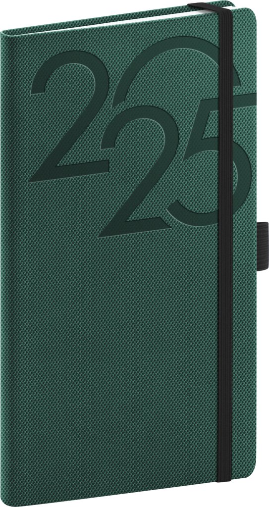 Levně Kapesní diář Ajax 2025, zelený, 9 × 15,5 cm