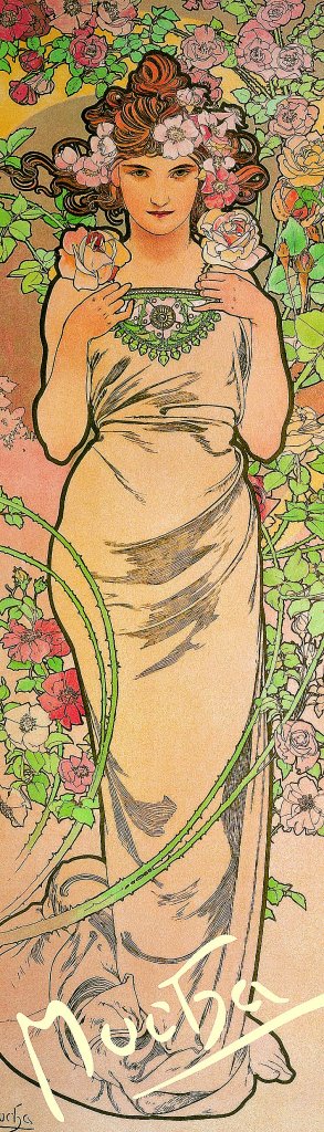 Levně Záložka Alfons Mucha – Růže