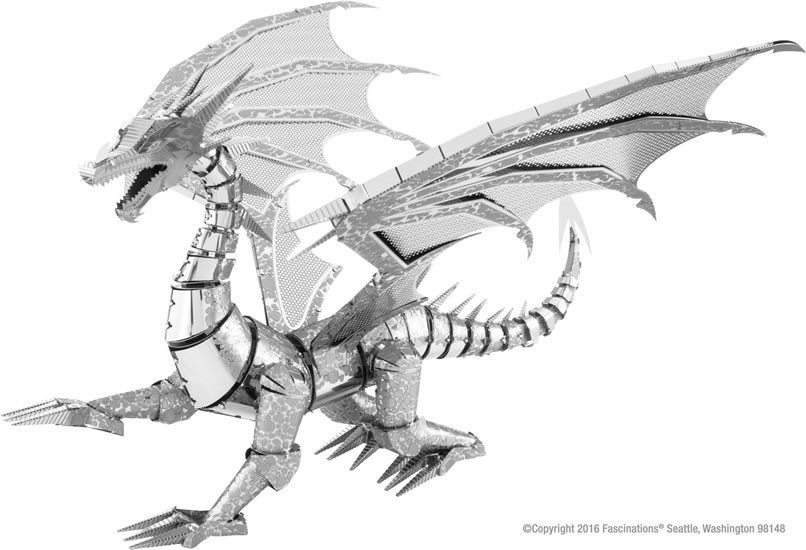 Levně Metal Earth 3D puzzle: BIG Silver Dragon ICONX