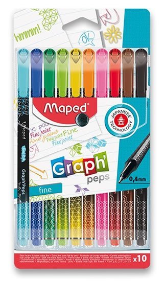 Levně Maped - Liner Graph Peps Deco 0,4 mm - mix barev 10 ks