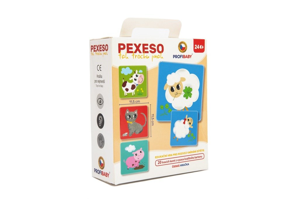 Pexeso tak trochu jinak Zvířátka 20 pevných kartiček 11,5x11,5cm spol. hra v krabičce 15x18x6cm 24m+ - Hama