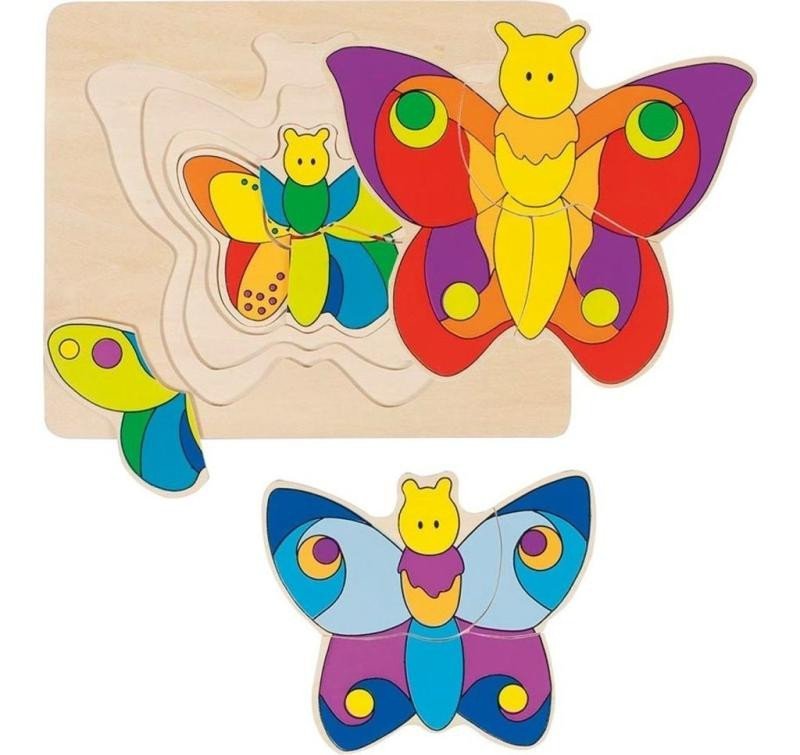 Levně Goki Puzzle Motýl, vícevrstvé