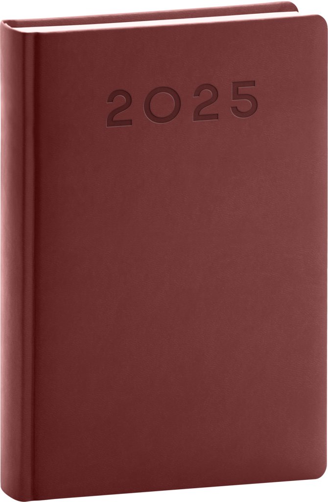 Levně NOTIQUE Denní diář Aprint Neo 2025, vínový, 15 x 21 cm