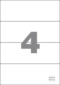 Levně Spoko samolepicí etikety, 210 x 74,2 mm, papír/A4, bílé