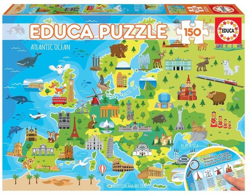 Levně Puzzle Mapa Evropy/150 dílků