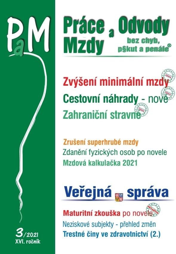 PaM 3/2021 Zvýšení minimální i zaručené mzdy - Cestovní náhrady pro rok 2021, Zahraniční stravné, nově - Ladislav Jouza