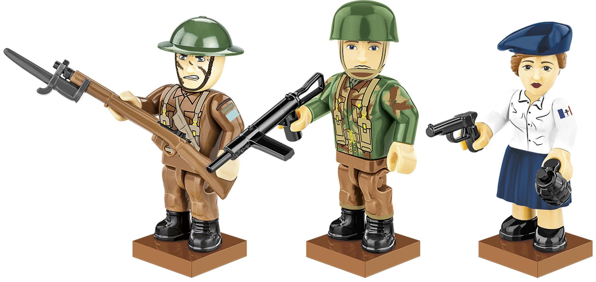 Levně COBI 2055 3 figurky s doplňky D-Day Spojenci, 35 k