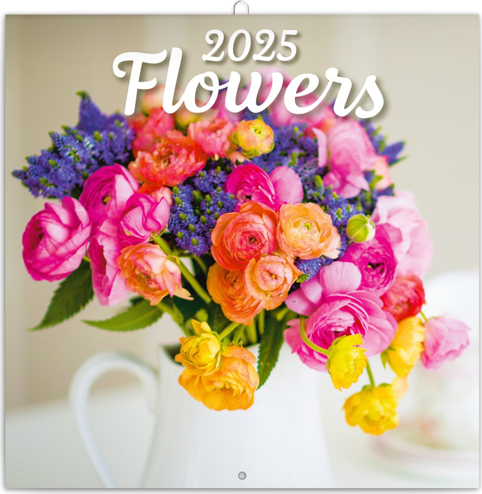 Levně Kalendář 2025 poznámkový: Květiny, 30 × 30 cm