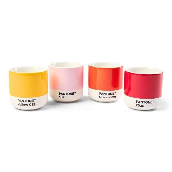 Pantone Hrnek Macchiato - Yellow, Red, Orange, Light Pink (set 4 ks)