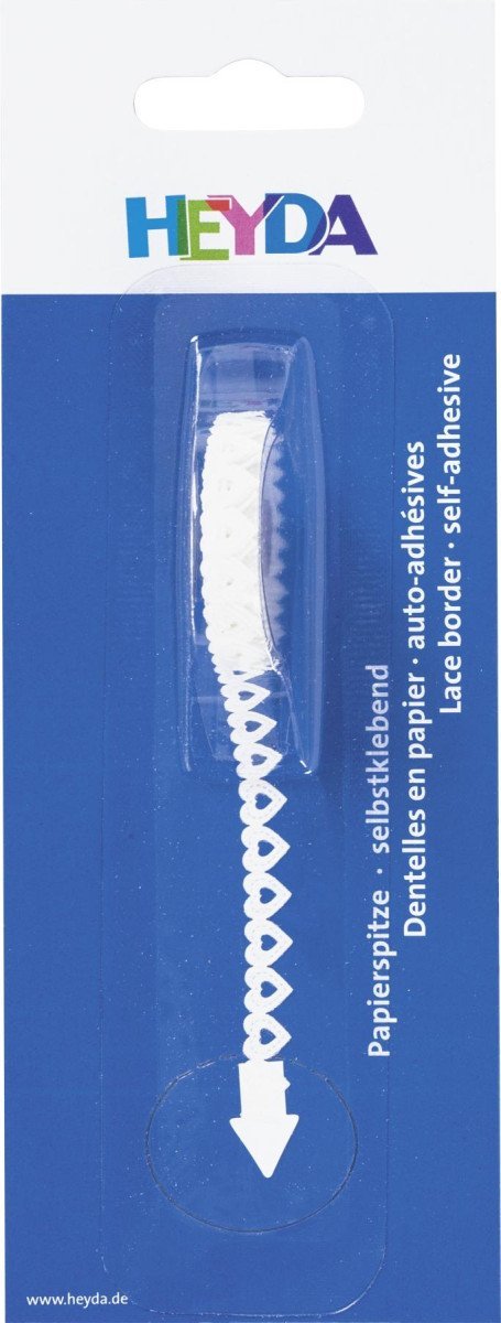 Levně HEYDA Samolepicí papírová krajka - srdíčka 8 mm x 2 m