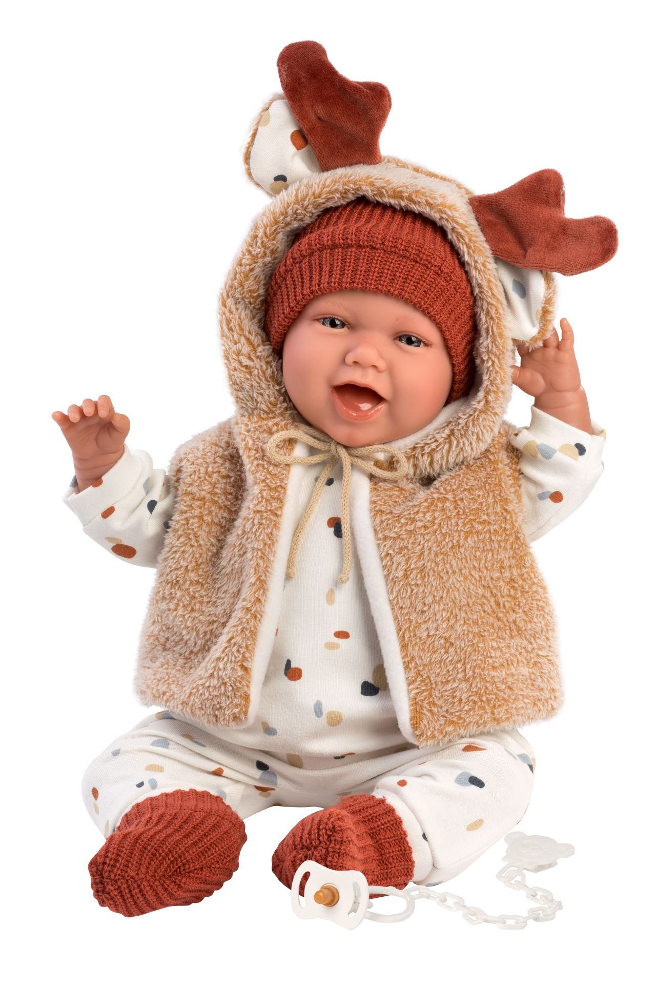 Levně Llorens 74018 NEW BORN - realistická panenka miminko se zvuky a měkkým látkovým tělem - 42 cm