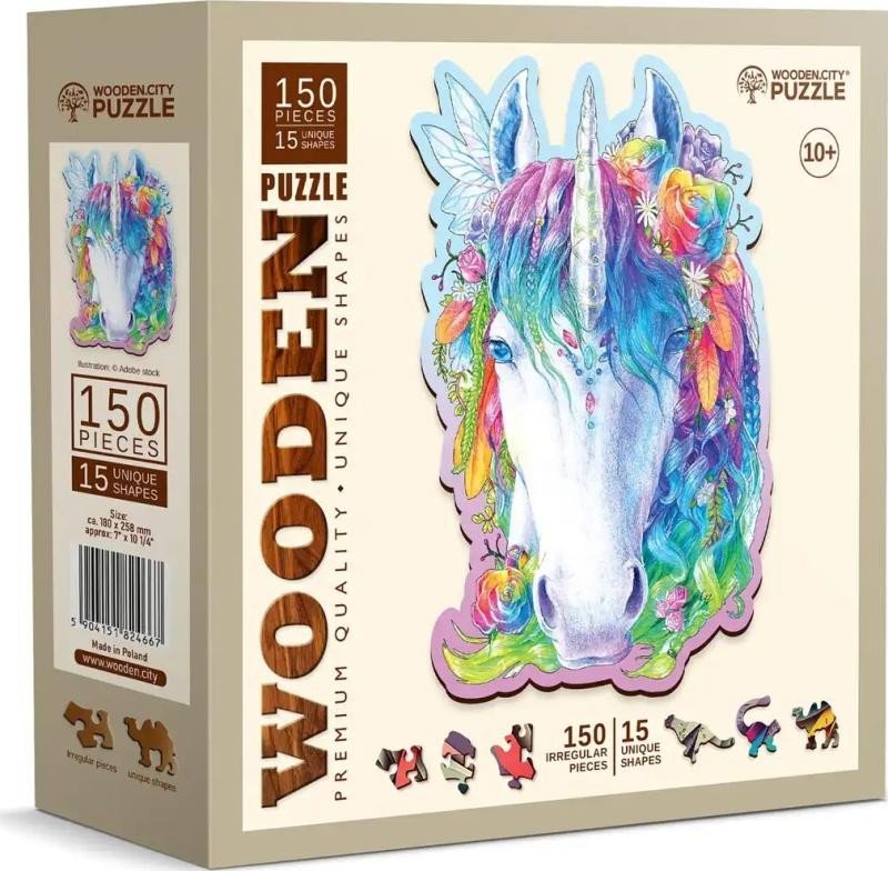 Levně Dřevěné puzzle Stylový jednorožec 150 dílků