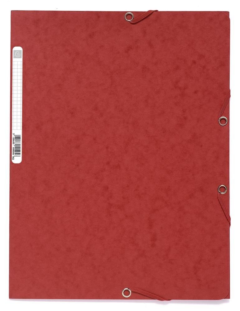 Levně Spisové desky s gumičkou A4 prešpán 400 g/m2 - červené