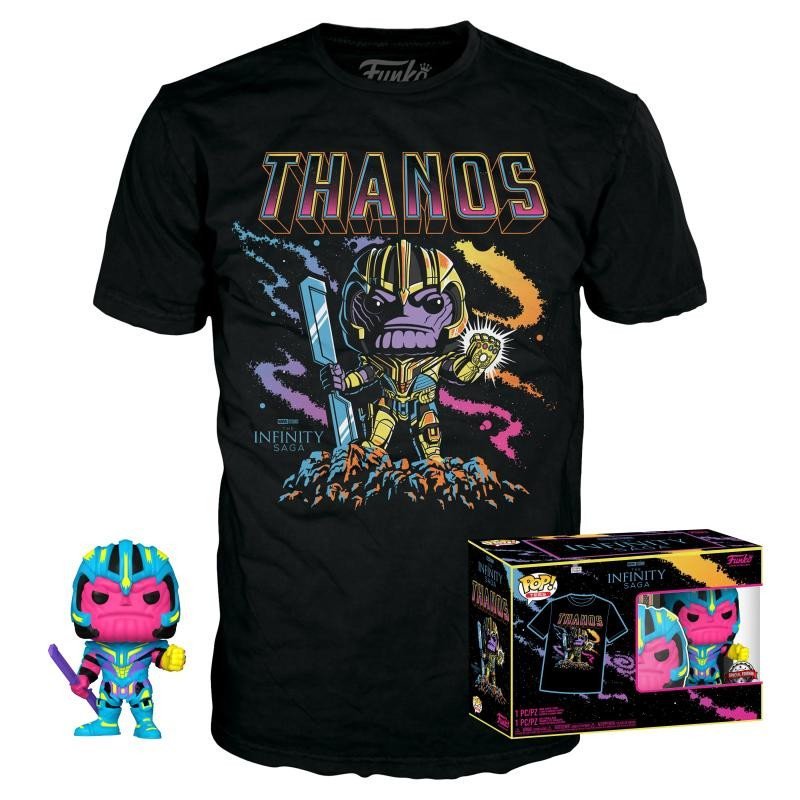 Levně Funko POP &amp; Tee: Marvel - Thanos BlackLight special edition (velikost trička XL)