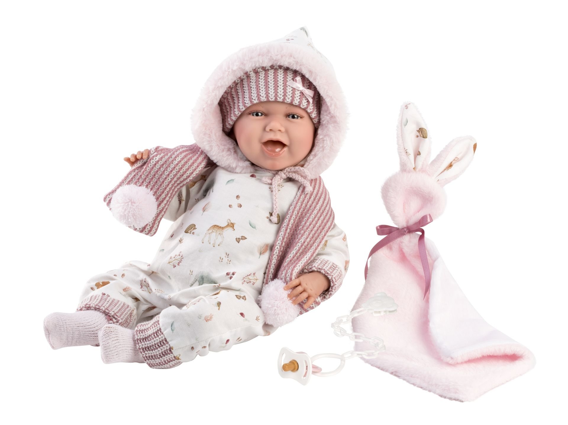 Levně Llorens 74030 NEW BORN - realistická panenka miminko se zvuky a měkkým látkovým tělem - 42 cm