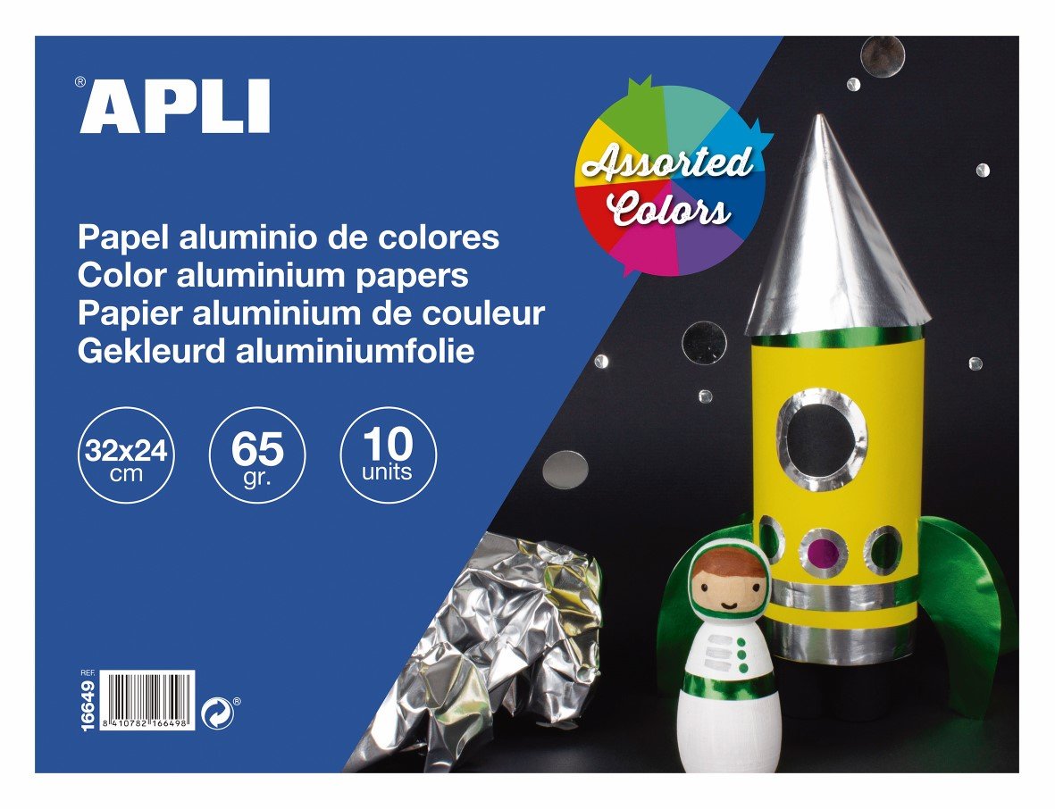 Levně APLI papír metalický, 32 x 24 cm, blok 10 listů, mix barev
