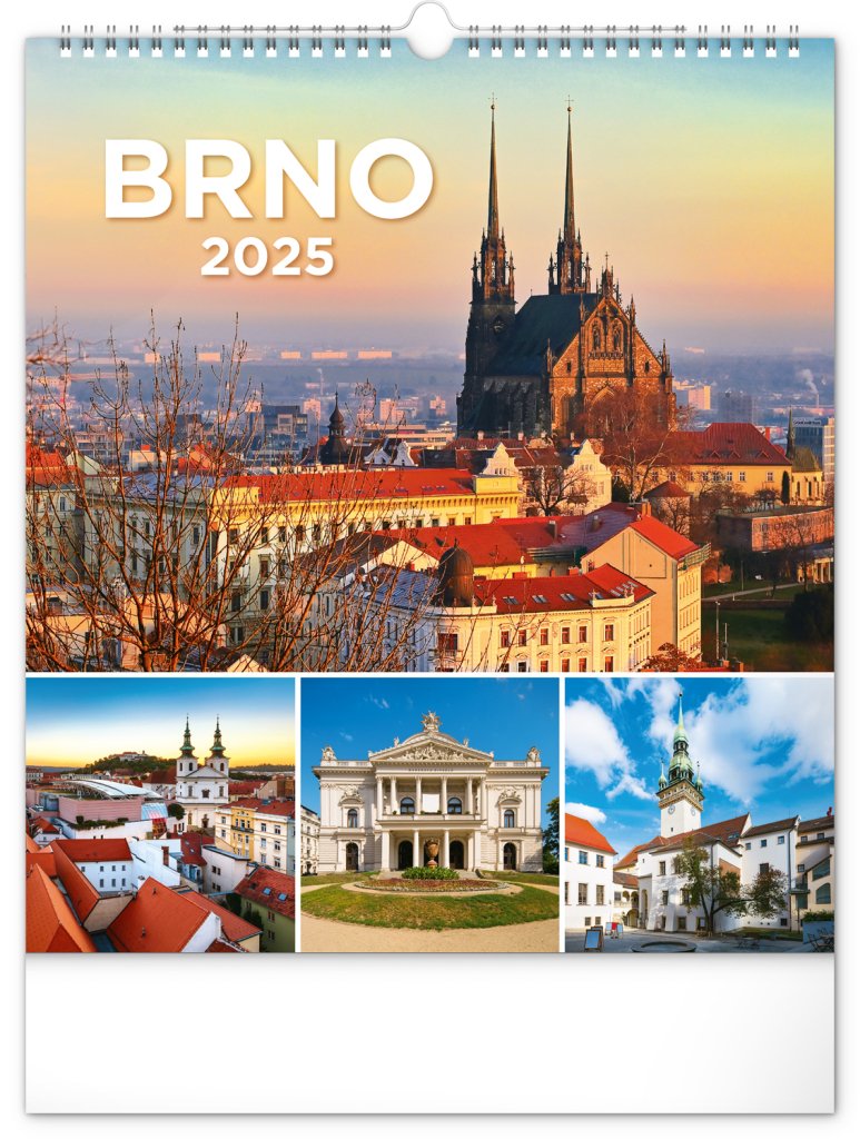 Levně Nástěnný kalendář Brno 2025, 30 × 34 cm