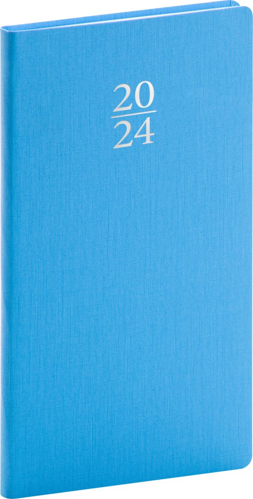Levně Diář 2024: Capys - modrý, kapesní, 9 × 15,5 cm