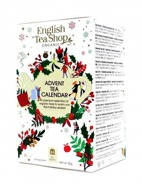 Levně English Tea Shop Čaj Adventní kalendář bio bílý 36 g, 24 ks