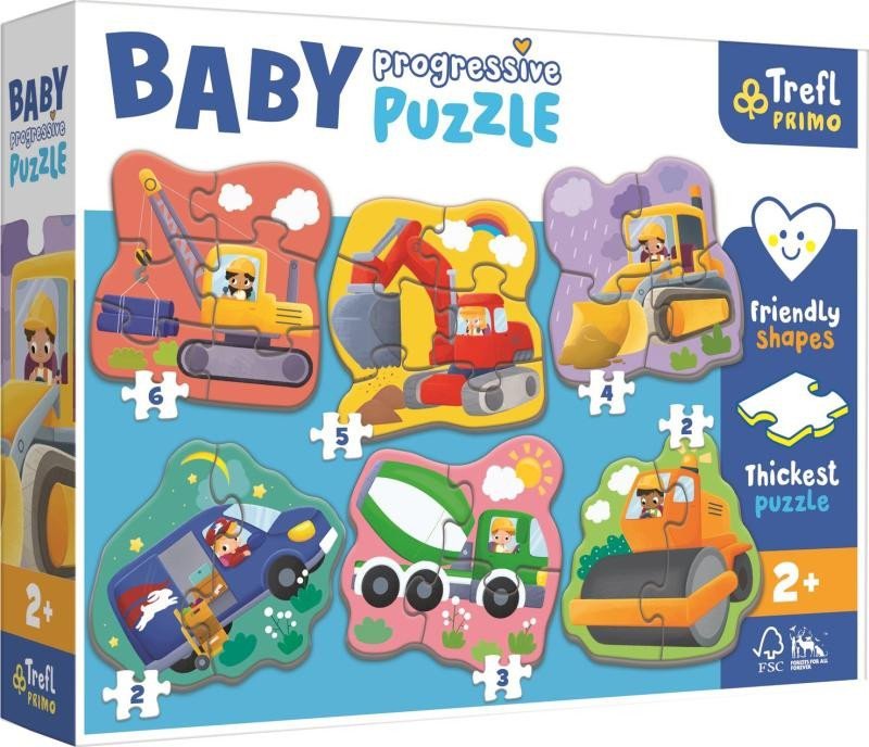 Levně Trefl Puzzle Baby Na staveništi 6v1 (2-6 dílků)