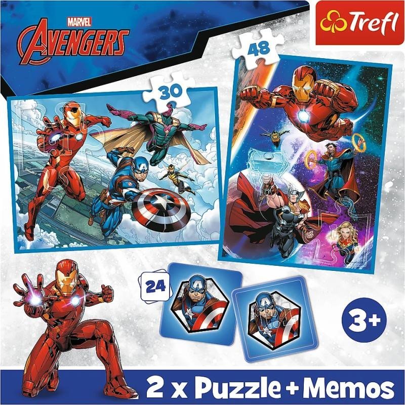 Levně Trefl Puzzle Avengers: Hrdinové v akci / 30+48 dílků+pexeso