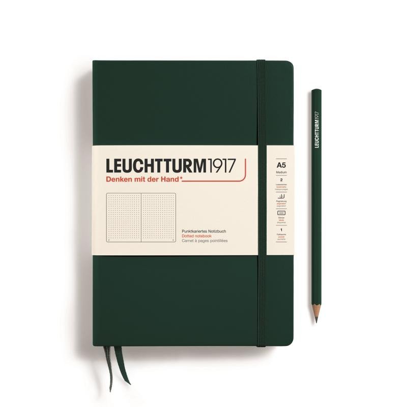 Levně Leuchtturm1917 Zápisník Forest Green Medium A5 tečkovaný