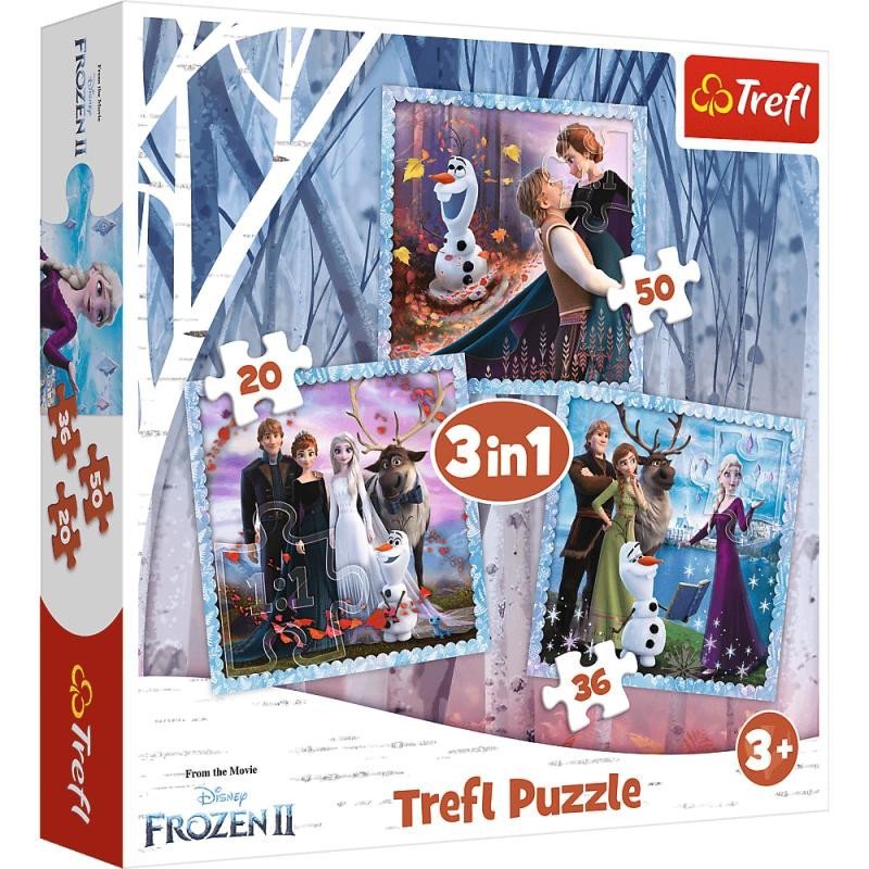 Levně Trefl Puzzle Frozen 2 - Kouzelný příběh 3v1 (20,36,50 dílků)
