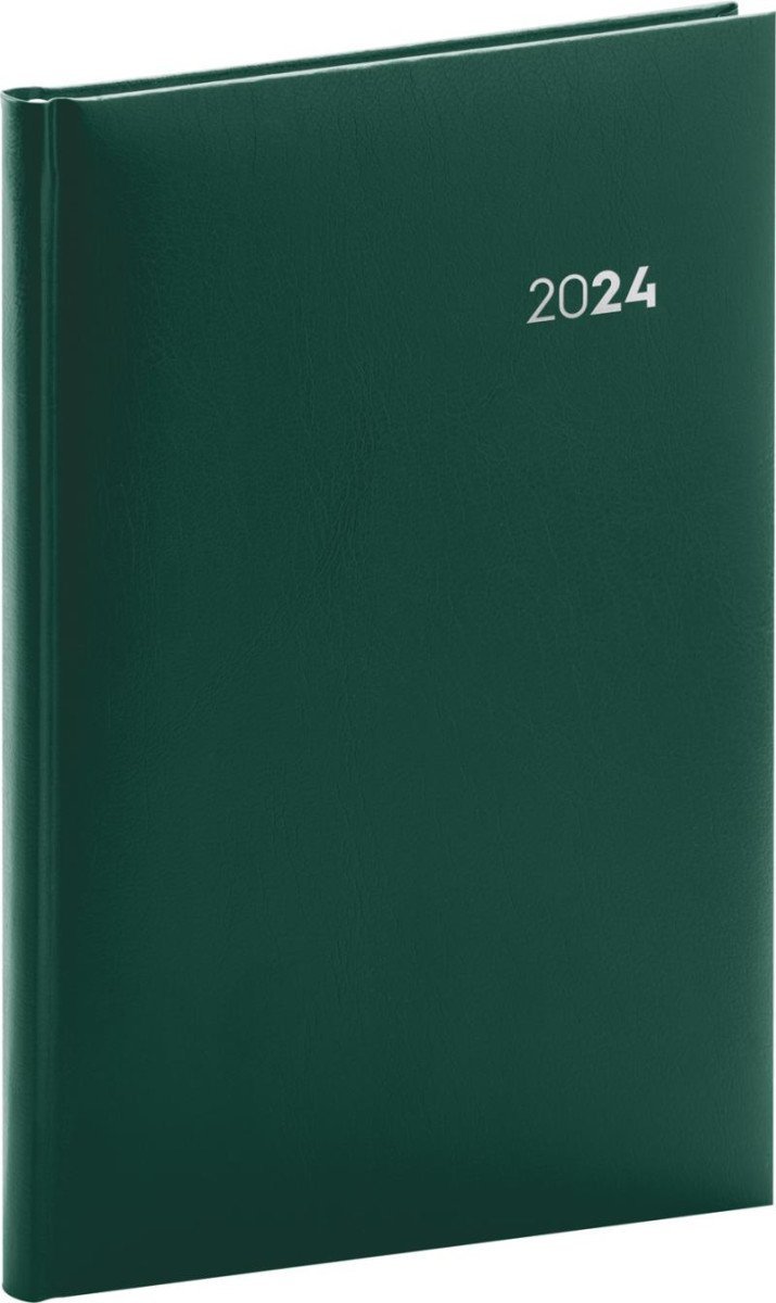 Levně Diář 2024: Balacron - zelený, týdenní, 15 × 21 cm