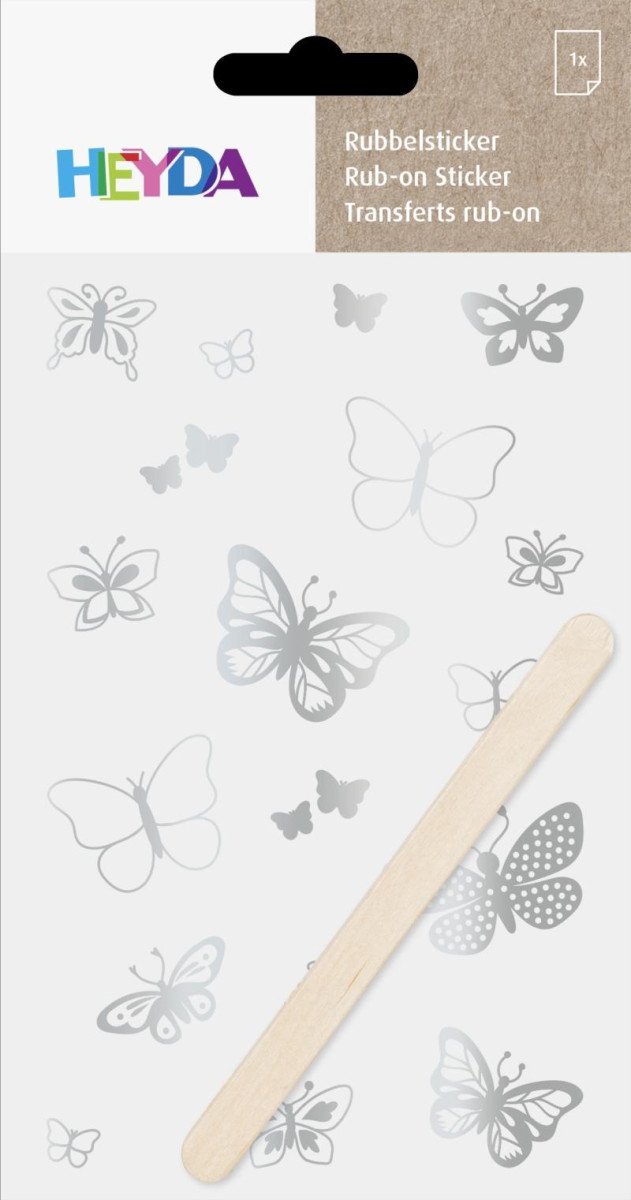 Levně HEYDA Propisoty 10 x 19 cm - motýlci stříbrní
