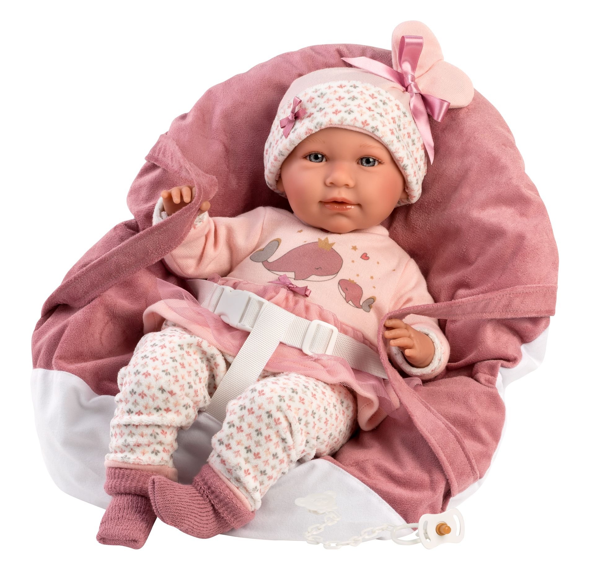 Levně Llorens 74014 NEW BORN - realistická panenka miminko se zvuky a měkkým látkovým tělem - 42 cm
