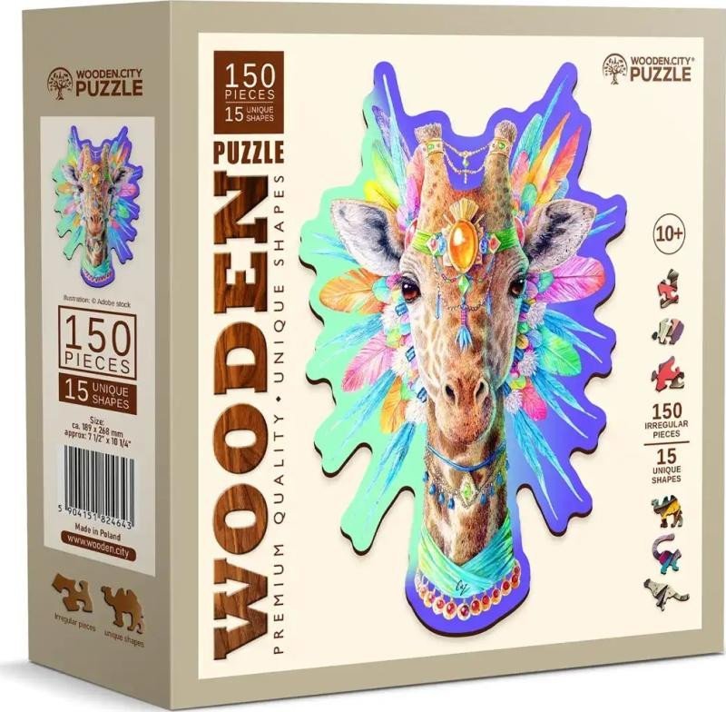 Levně Dřevěné puzzle Elegantní žirafa 150 dílků