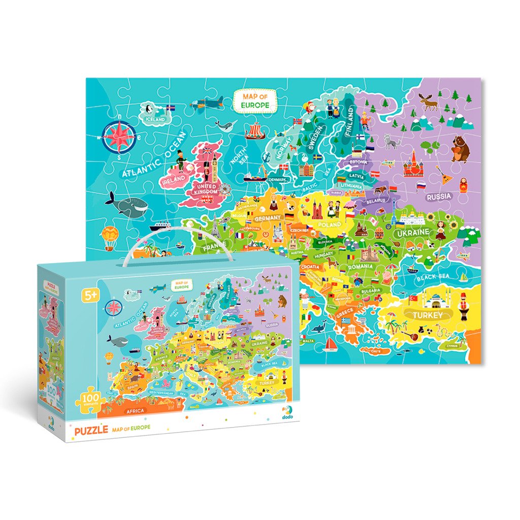 Levně Dodo Puzzle Mapa Evropy 100 dílků - TM Toys