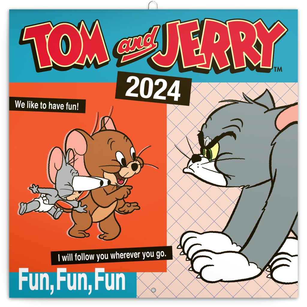 Levně Kalendář 2024 poznámkový: Tom a Jerry, 30 × 30 cm