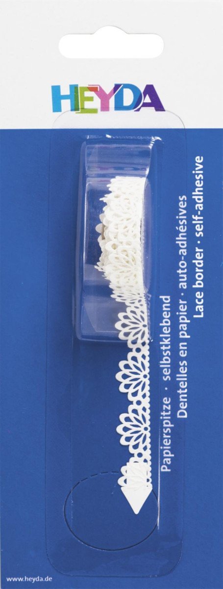 Levně HEYDA Samolepicí papírová krajka - vějířky 10 mm x 2 m