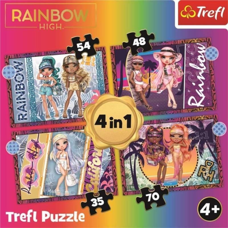 Levně Trefl Puzzle Rainbow High: Módní panenky 4v1 (35,48,54,70 dílků)
