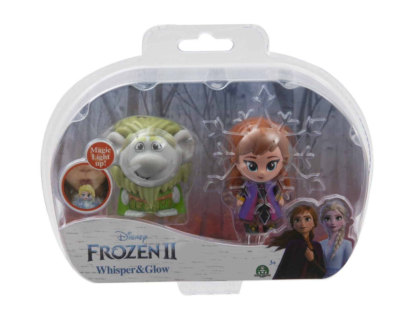 Frozen 2: 2-pack svítící mini panenka - Pabbie &amp; Anna Travelling