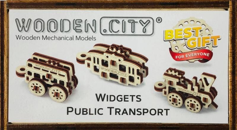 Levně Wooden City Puzzle 3D Přívěšky Dopravní prostředky 36 dílků