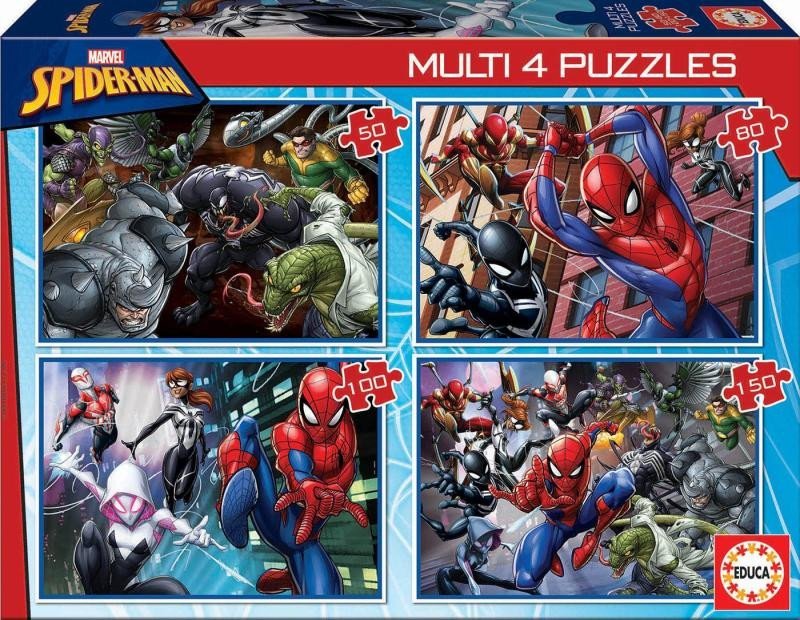 Levně Puzzle Spiderman 4v1 (50,80,100,150 dílků)