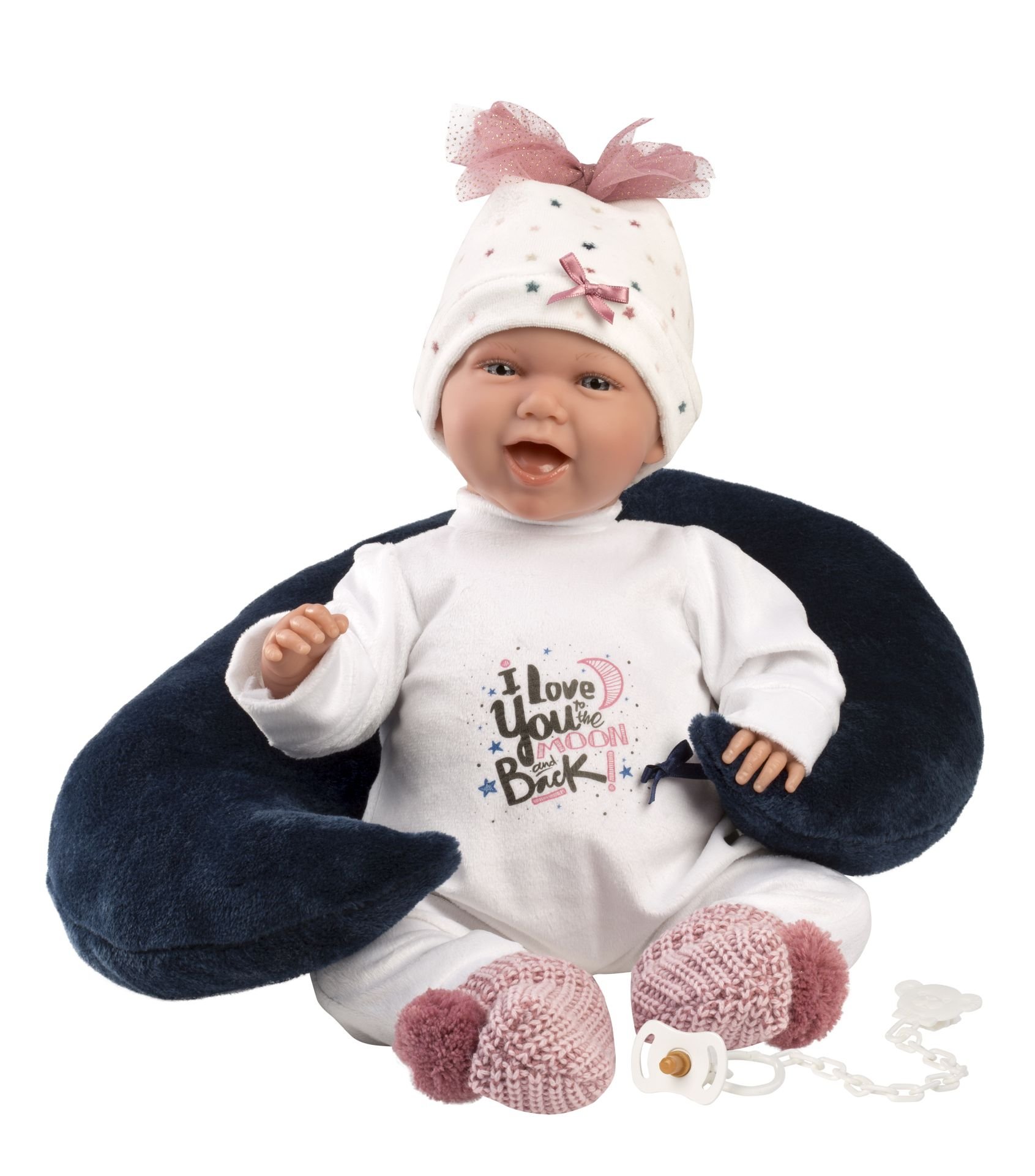 Levně Llorens 74050 NEW BORN - realistická panenka miminko se zvuky a měkkým látkovým tělem - 42 cm