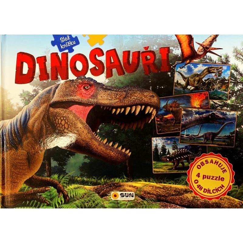 Levně Dinosauři - Slož si knížku (4 puzzle o 48 dílcích)