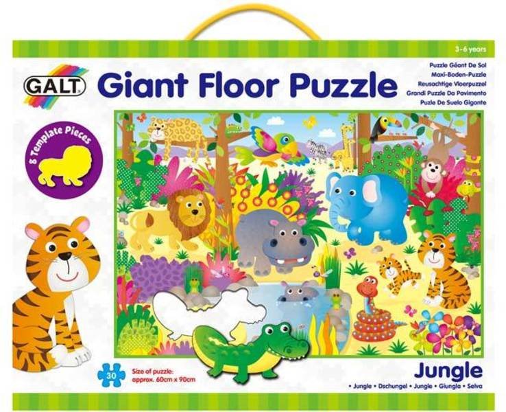 Levně Velké podlahové puzzle- Zvířátka v džungli