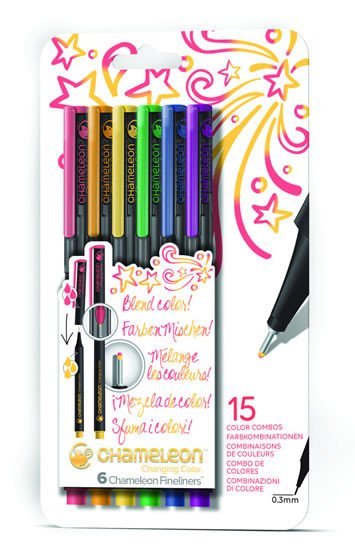 Levně Set Chameleon Fineliner - detailní popisovače, 6ks - základní tóny