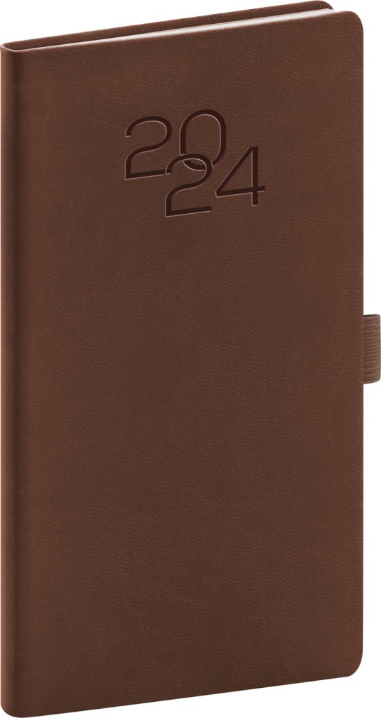 Levně Diář 2024: Vivella Classic - hnědý 9 × 15,5 cm
