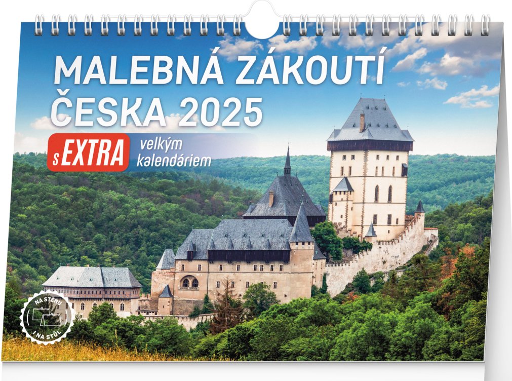Levně NOTIQUE Stolní kalendář Malebná zákoutí Česka 2025 s extra velkým kalendáriem, 30 x 21 cm